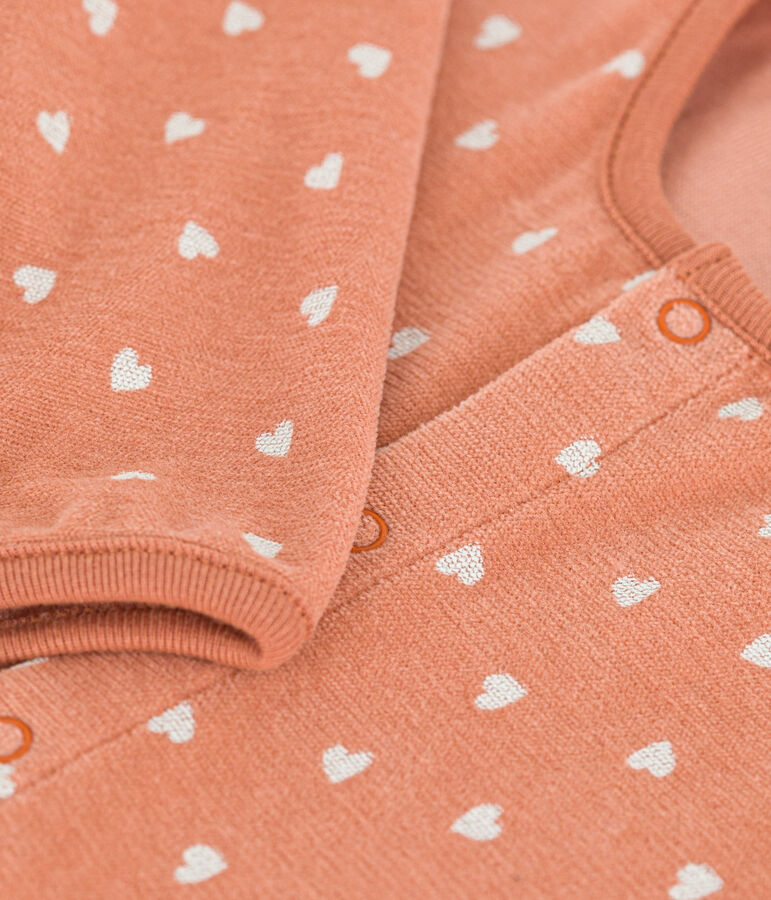 Pyjama b&eacute;b&eacute; imprim&eacute; en velours SIENNA/ MARSHMALLOW