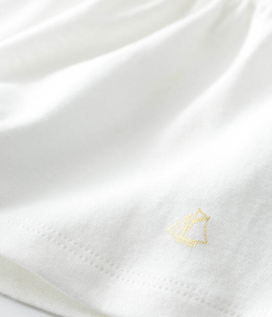 Blouse manches courtes bébé fille unie blanc MARSHMALLOW