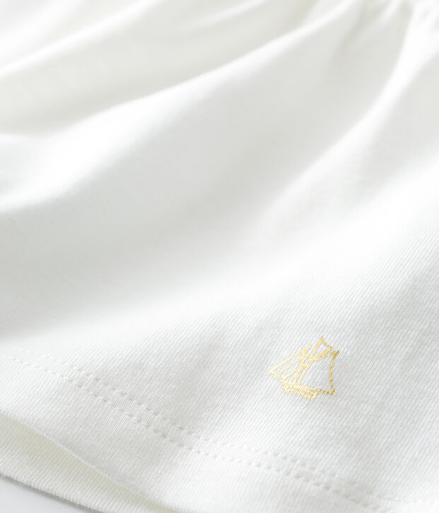 Blouse manches courtes b&eacute;b&eacute; fille unie blanc