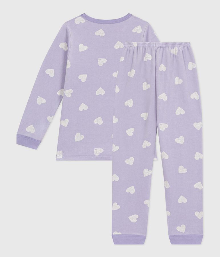 Pyjama enfant en velours imprim&eacute; c&oelig;urs blanc SQUAW/ MARSHMALLOW