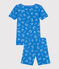Pyjama short très ajusté enfant en coton imprimé vans bleu BRASIER/gris MARSHMALLOW