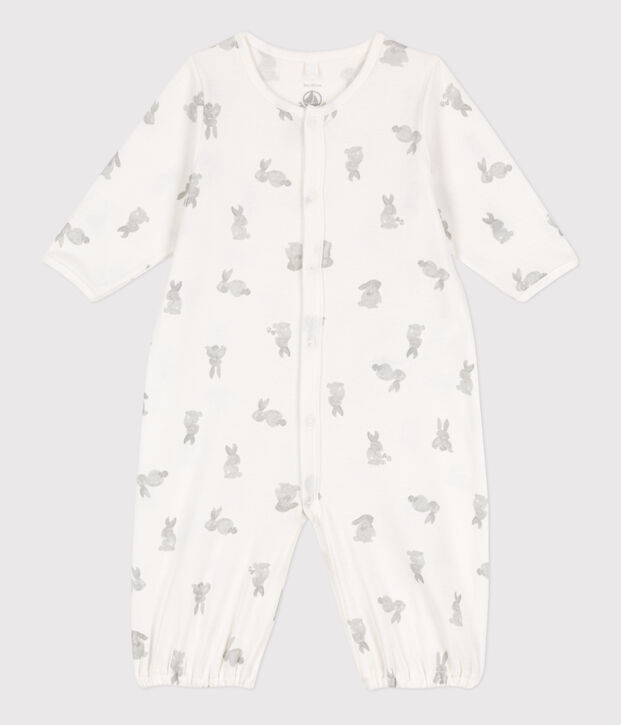 Combisac imprim&eacute; en coton blanc/gris