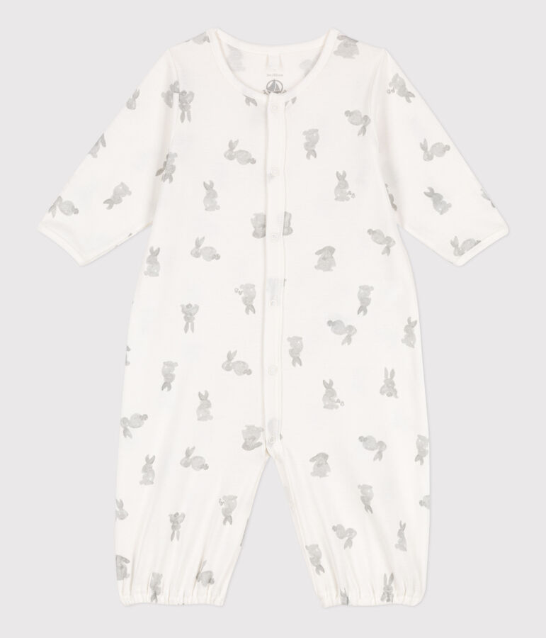 Combisac imprim&eacute; en coton blanc MARSHMALLOW/gris GRIS