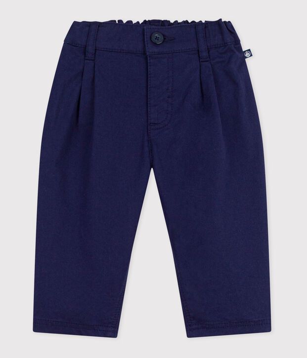 Pantalon b&eacute;b&eacute; en serge uni bleu marine