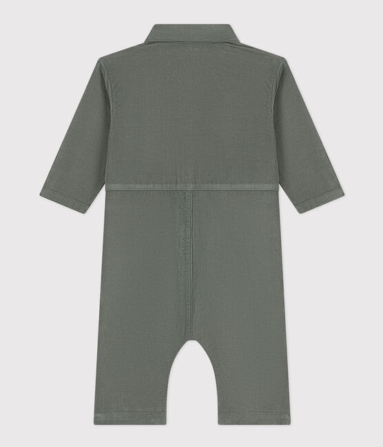 Combinaison longue en velours fin bébé vert THUYA