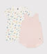 Lot de 2 combinaisons courtes en coton bébé