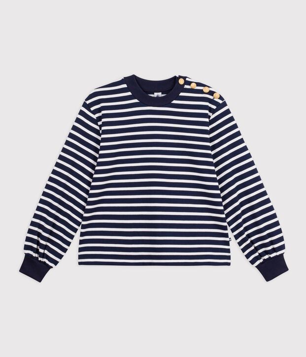 Marini&egrave;re femme en coton bleu/blanc