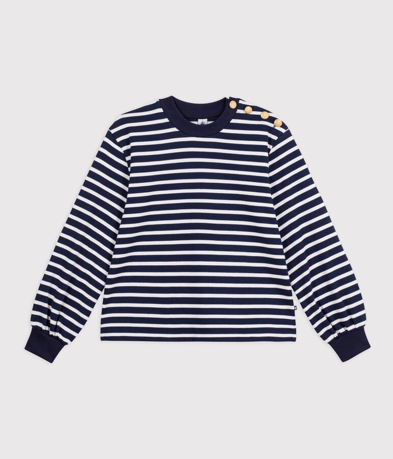 Marini&egrave;re femme en coton bleu/blanc