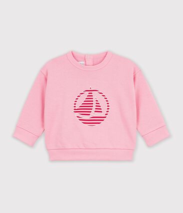 Sweatshirt bébé en coton uni et son logo imprimé