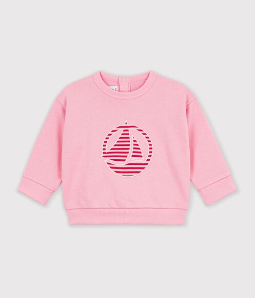 SWEATSHIRT BÉBÉ EN COTON UNI ET SON LOGO IMPRIMÉ