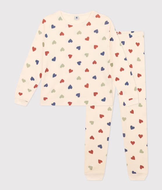 Pyjama en coton motif cœur femme blanc AVALANCHE/ MULTICO