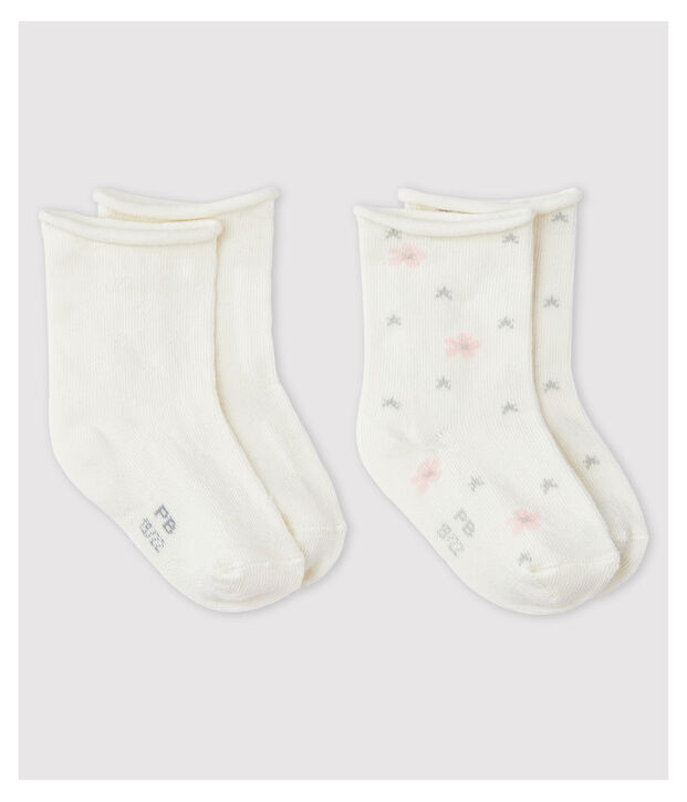 Lot de 2 chaussettes c&eacute;r&eacute;monie b&eacute;b&eacute; fille multicouleur