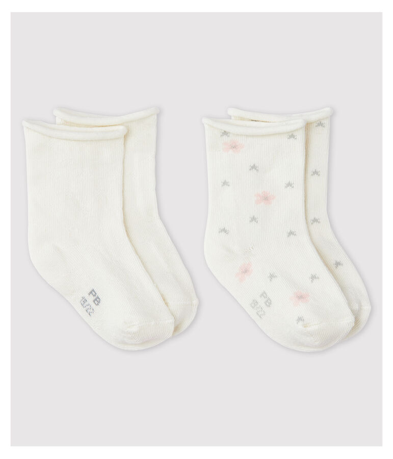 Lot de 2 chaussettes c&eacute;r&eacute;monie b&eacute;b&eacute; fille multicouleur