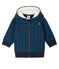 Sweatshirt à capuche bébé garçon en molleton imprimé et doublé de sherpa bleu SMOKING/blanc MULTICO
