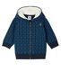 Sweatshirt à capuche bébé garçon en molleton imprimé et doublé de sherpa