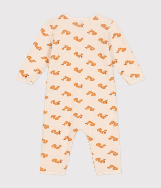 Pyjama sans pieds en bouclette éponge imprimée écureuil bébé blanc AVALANCHE/ MULTICO