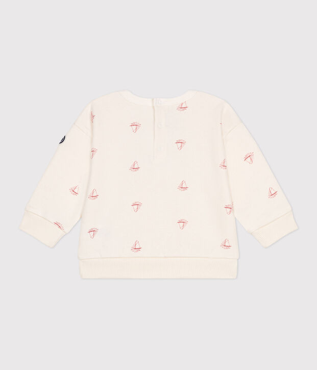 Sweatshirt b&eacute;b&eacute; en coton imprim&eacute; bateau vintage rouge/rouge