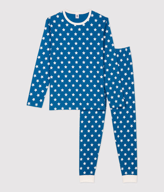 Pyjama imprimé étoiles garçon en coton biologique MALLARD/ MARSHMALLOW