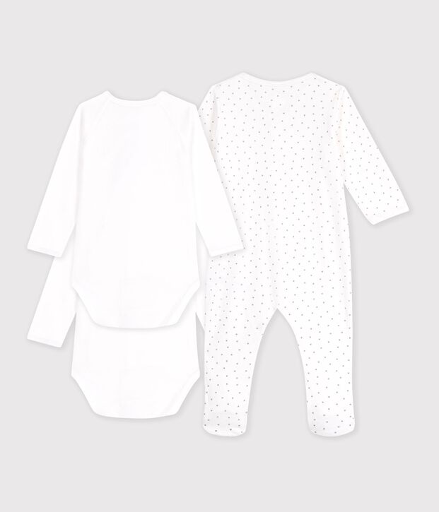 Coffret cadeau de naissance en coton imprim&eacute; &agrave; petits c&oelig;urs multicouleur