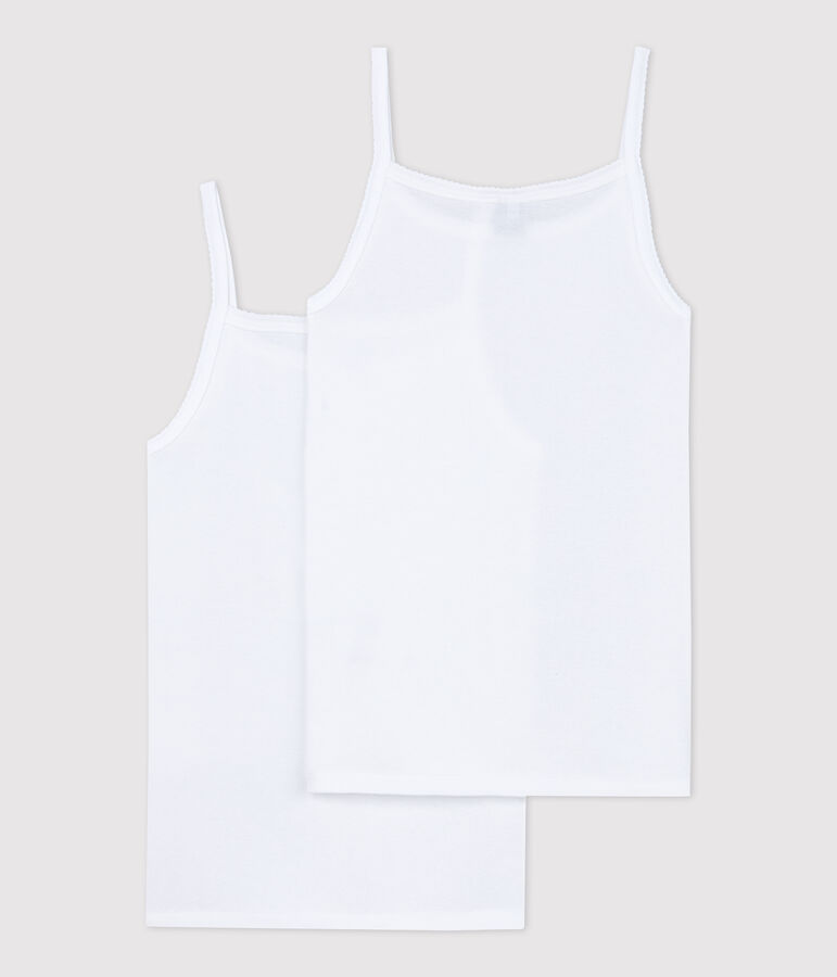 Lot de 2  chemises &agrave; bretelles blanches fille variante 1