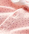 Dors-bien à col imprimé pois bébé fille en velours de coton biologique rose MINOIS/ MAJOR