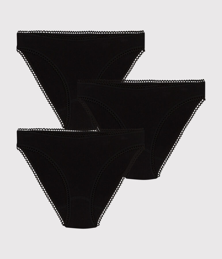 Lot de 3 culottes unies en coton et &eacute;lasthanne femme variante 2