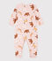 Pyjama bébé animaux en molleton rose SALINE/blanc MULTICO
