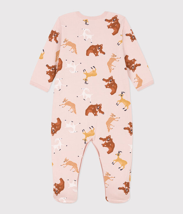 Pyjama b&eacute;b&eacute; animaux en molleton rose/multicouleur