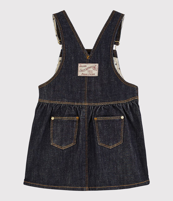 Robe salopette bébé fille en jean bleu JEAN