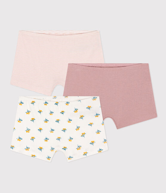 Lot de 3 shorties fleur en coton petite fille variante 1