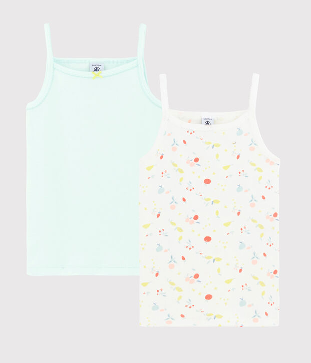 Lot de 2 chemises &agrave; bretelles imprim&eacute; fruits petite fille en coton biologique multicouleur