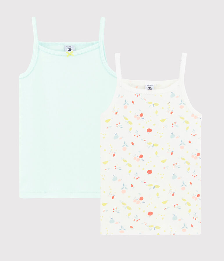 Lot de 2 chemises &agrave; bretelles imprim&eacute; fruits petite fille en coton biologique multicouleur