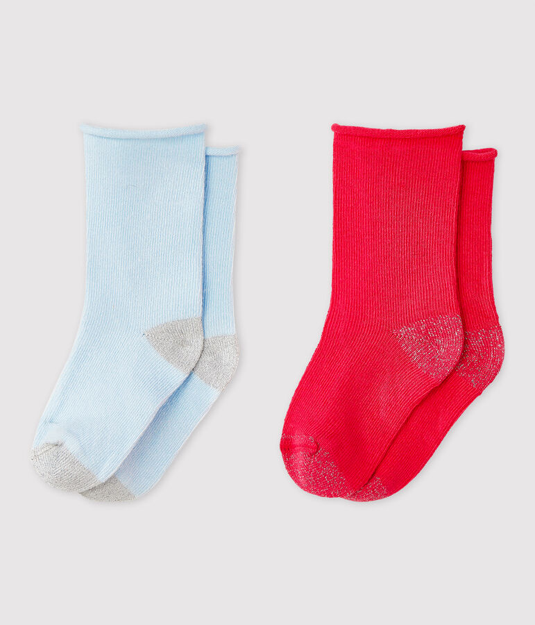 Lot de 2 chaussettes unis b&eacute;b&eacute; fille variante 1