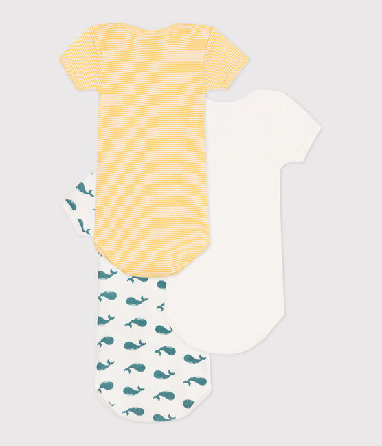 Lot de 3 bodies manches courtes en coton baleines bébé variante 1
