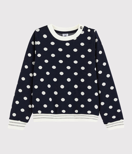 Sweat shirt enfant fille bleu SMOKING/blanc MARSHMALLOW