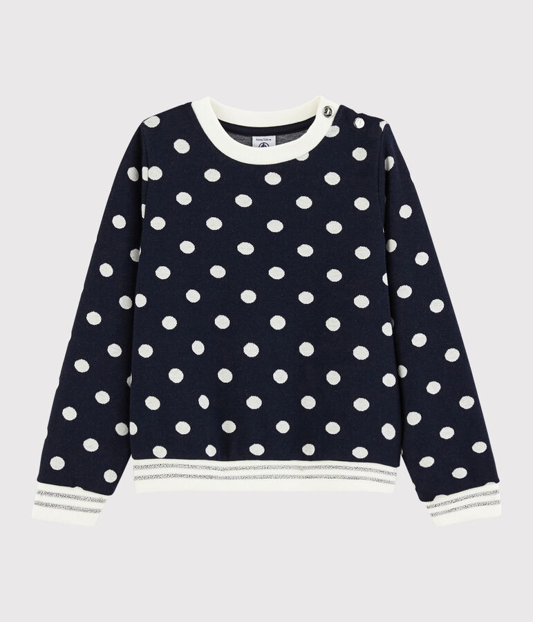 Sweat shirt enfant fille bleu/blanc