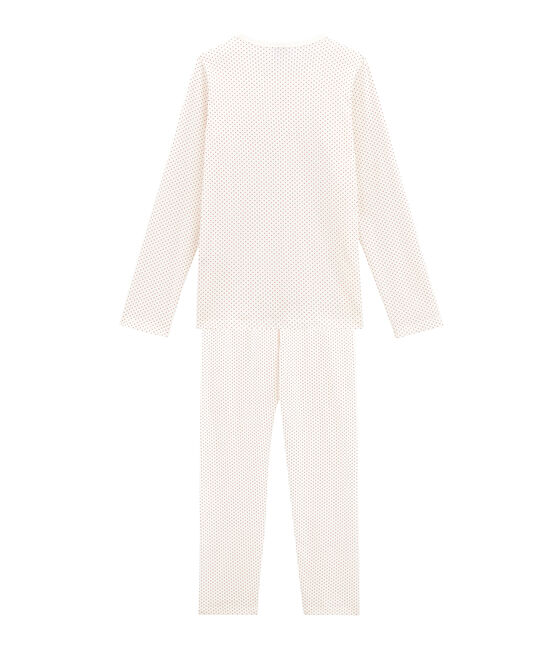 Pyjama fille blanc MARSHMALLOW/rouge TERKUIT