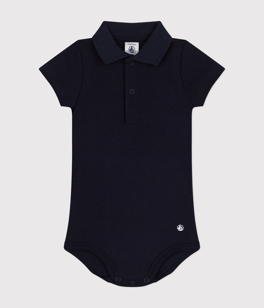 Body manches courtes bébé col polo en coton (Petit Bateau) - Couverture