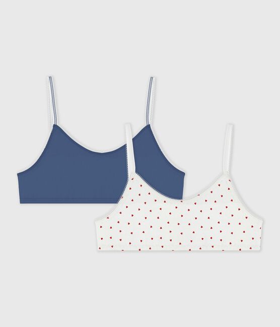 Lot de brassières enfant en coton et élasthanne imprimé cœurs variante 1