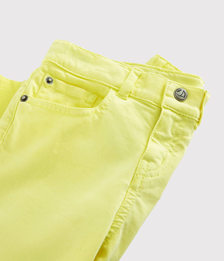 Pantalon en serge enfant gar&ccedil;on jaune CITRONEL