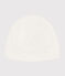 Bonnet naissance bébé en côte blanc MARSHMALLOW