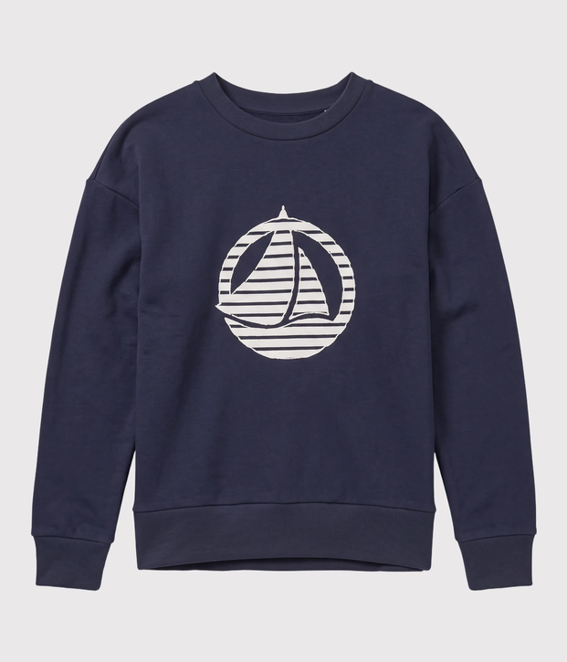Sweatshirt en molleton femme bleu marine