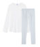 Pyjama fille en côte blanc MARSHMALLOW/bleu CONTES