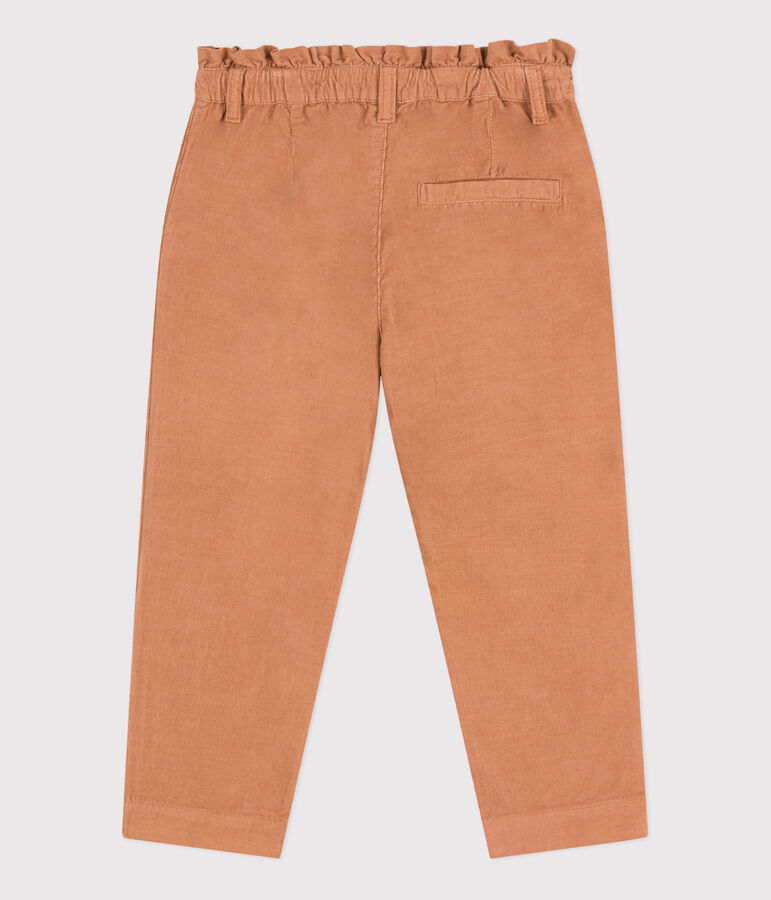 Pantalon droit en velours fin enfant fille rose SIENNA