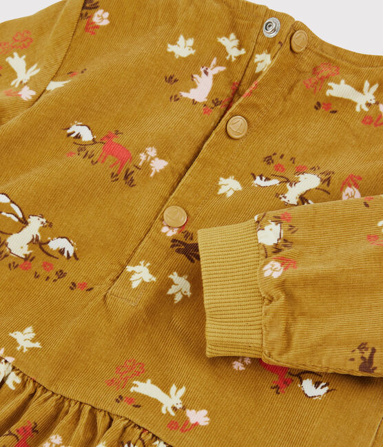 Robe en velours bébé. jaune TOPAZE/ MULTICO