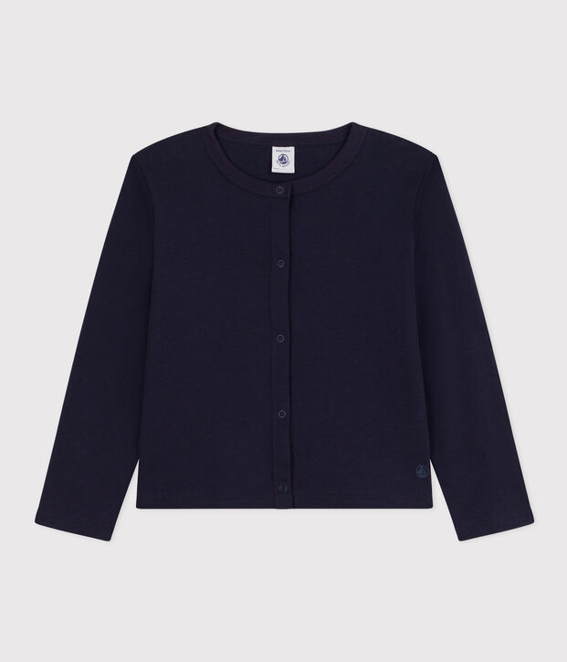 Cardigan en coton enfant fille bleu marine