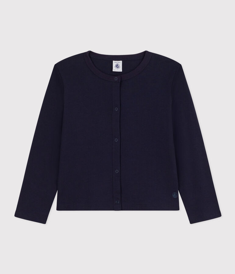 Cardigan en coton enfant fille bleu
