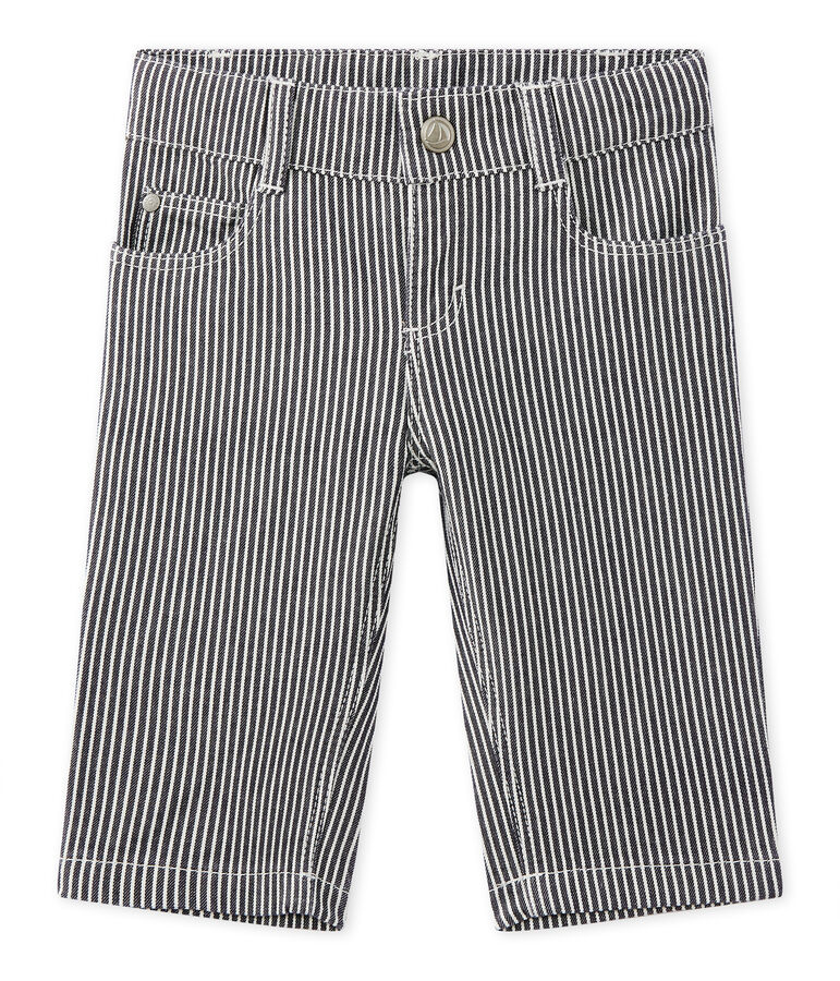 Pantalon b&eacute;b&eacute; gar&ccedil;on ray&eacute; bleu/blanc