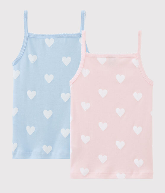 Lot de 2 chemises à bretelles cœur petite fille en coton biologique variante 1