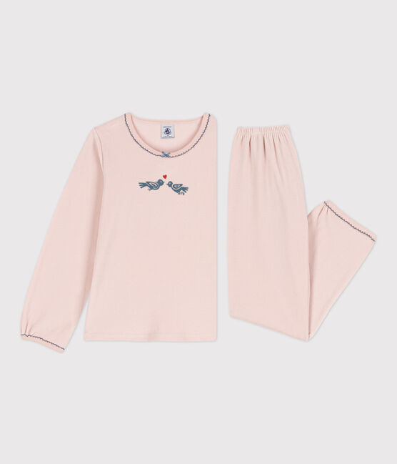 Pyjama petite fille en velours rose SALINE